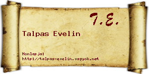 Talpas Evelin névjegykártya